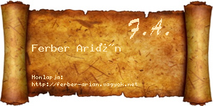 Ferber Arián névjegykártya